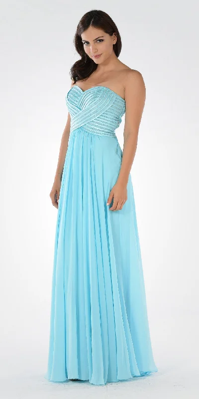 Poly USA 7714 Sweetheart Neck Sequined Bodice Long Dress Tunics Stylish elegant