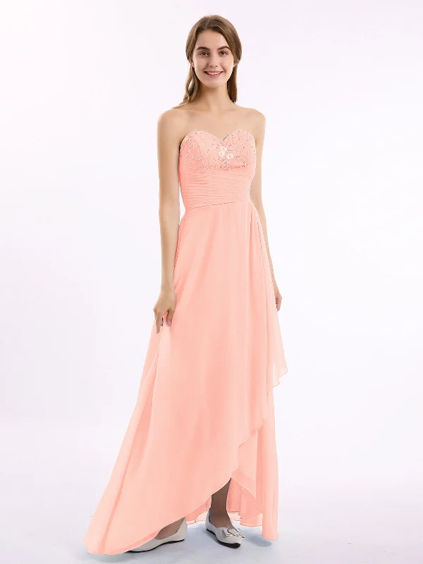 Strapless Sweetheart neck Long Dress with Beaded Coral Tunics Recommended stylist