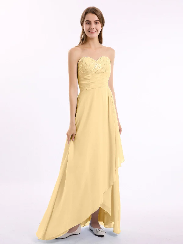Strapless Sweetheart neck Long Dress with Beaded Gold Tunics Mesh breathable
