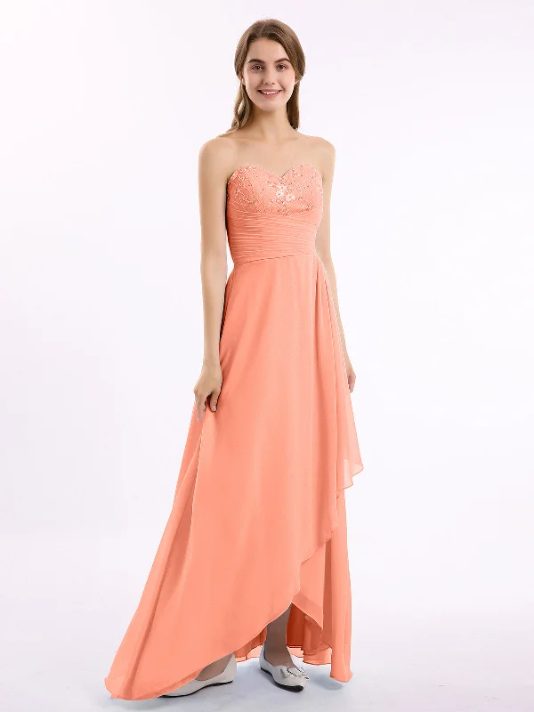 Strapless Sweetheart neck Long Dress with Beaded Sunset Tunics stripes playful