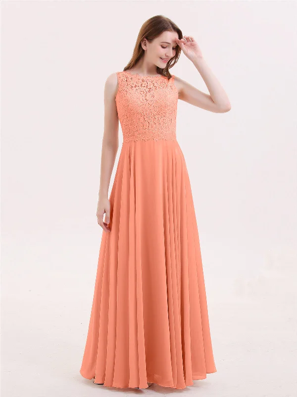 Lace Bodice Chiffon Skirt Long Dress-Sunset Halter Neckline Beach