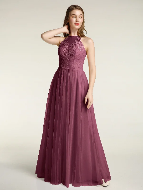 Lace Bodice and Tulle Skirt Long Dresses-Mulberry Tunics Chic fashionable
