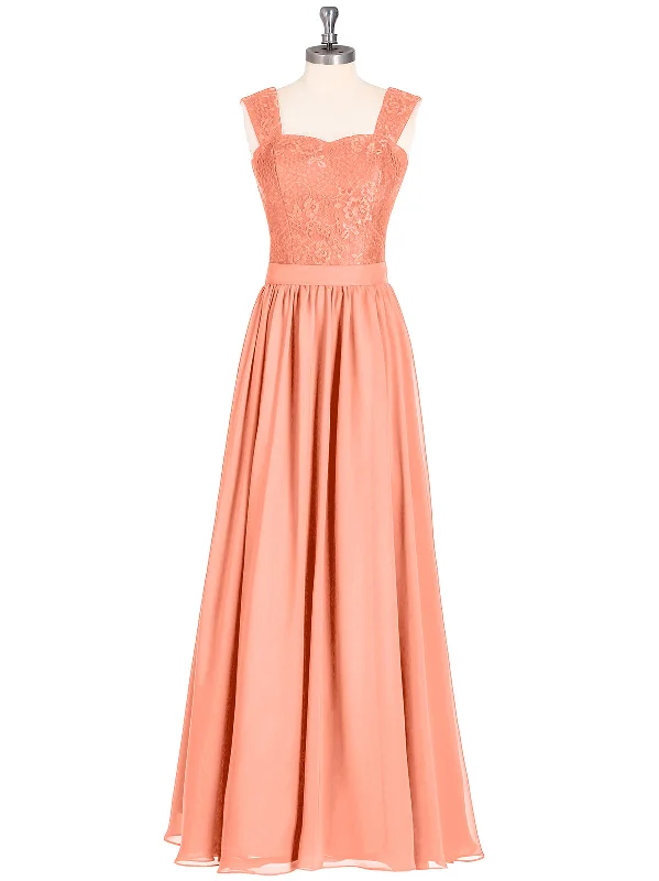 Shoulder Strap Lace AND CHIFFON Long Dress-Sunset Tunics Trendy modern