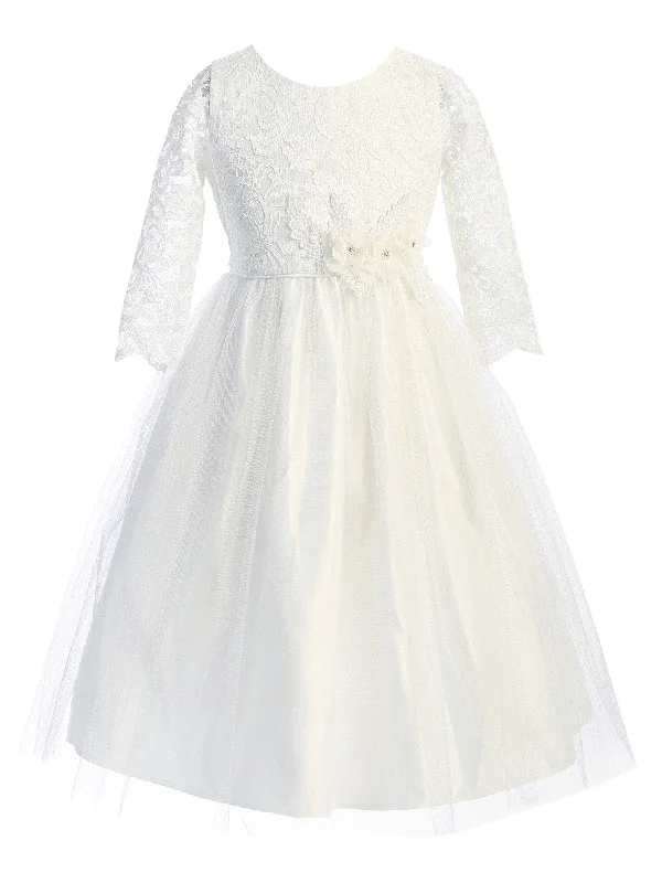 Big Girls Off White Floral Patch Waist Lace Junior Bridesmaid Dress 7-16 Tunics Business professional Big Girls Off White Floral Patch Waist Lace Junior Bridesmaid Dress 7-16 Tunics Business professional