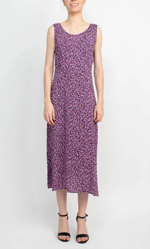 Connected Apparel TFZ74707M1 - Floral Scoop Long Dress Tunics Stylish elegant