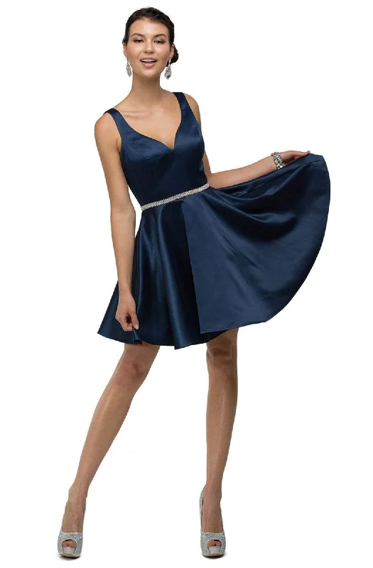 Dancing Queen - 9504 Jeweled Waistband Sweetheart Neck Satin A-line Cocktail Dress Maxi Flowy Bohemian Dancing Queen - 9504 Jeweled Waistband Sweetheart Neck Satin A-line Cocktail Dress Maxi Flowy Bohemian