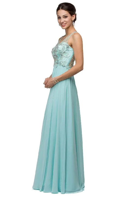 Dancing Queen 9603 - Adorned Illusion Long Dress Tunics Sale discount