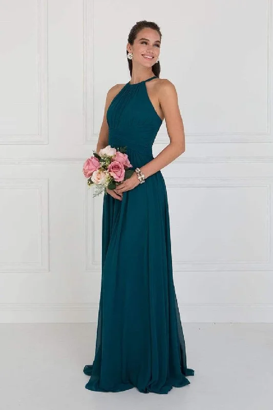 Elizabeth K Crisscross-Banded Waist Long Halter Gown - 2 pcs Teal In Size S and M Available Tunics Denim casual Elizabeth K Crisscross-Banded Waist Long Halter Gown - 2 pcs Teal In Size S and M Available Tunics Denim casual