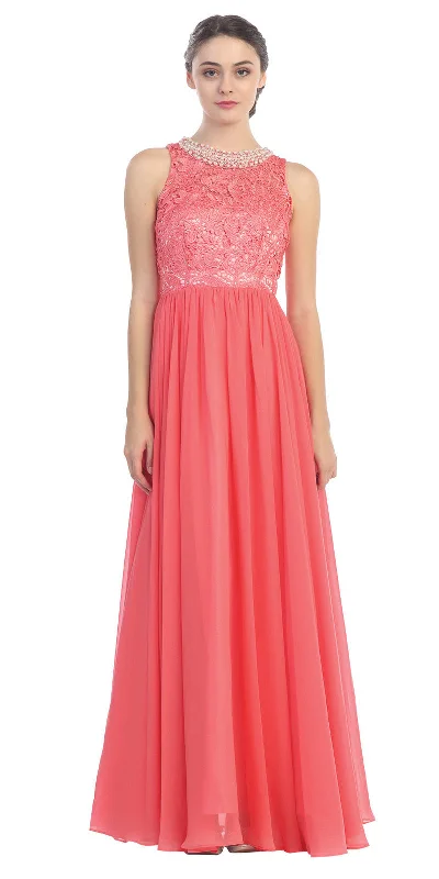 Eureka 5023 Empire Waist Chiffon Gown A-Line Full Length Tunics Favorite customer