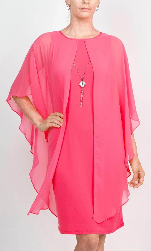 Glamour G0N406 - Cape Sleeve Sheath Formal Dress Tunics Lace romantic