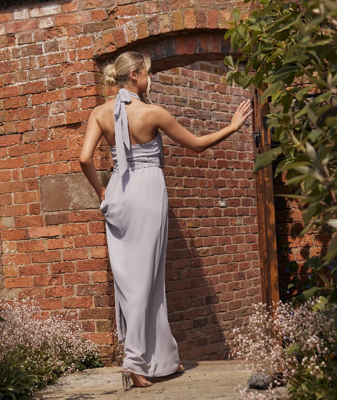 Halter Neck Pleated Waist Chiffon Bridesmaid Dress - Dusty Lilac Tunics Hiking breathable Halter Neck Pleated Waist Chiffon Bridesmaid Dress - Dusty Lilac Tunics Hiking breathable