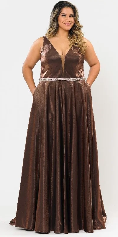 Lindas W1062 Floor Length Rhinestone Waist V-Neck Floor Length Shinny Dress Cowl Neckline Elegant Lindas W1062 Floor Length Rhinestone Waist V-Neck Floor Length Shinny Dress Cowl Neckline Elegant