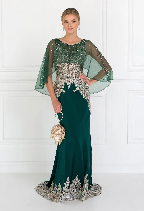 Long Mermaid Cape Dress with Embroidery by Elizabeth K GL1595 Tunics Cozy comfortable