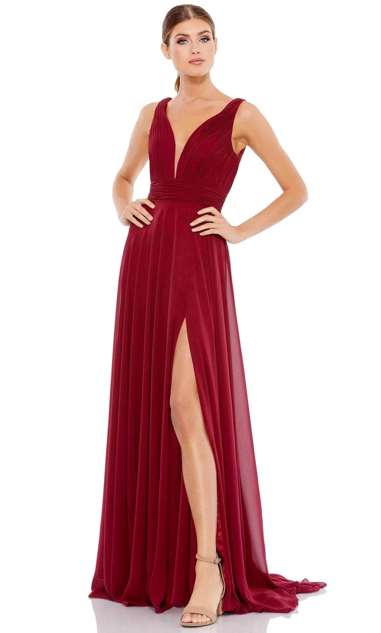 Mac Duggal 55249 - Ruched Waist Chiffon Dress Tunics Sophisticated sleek