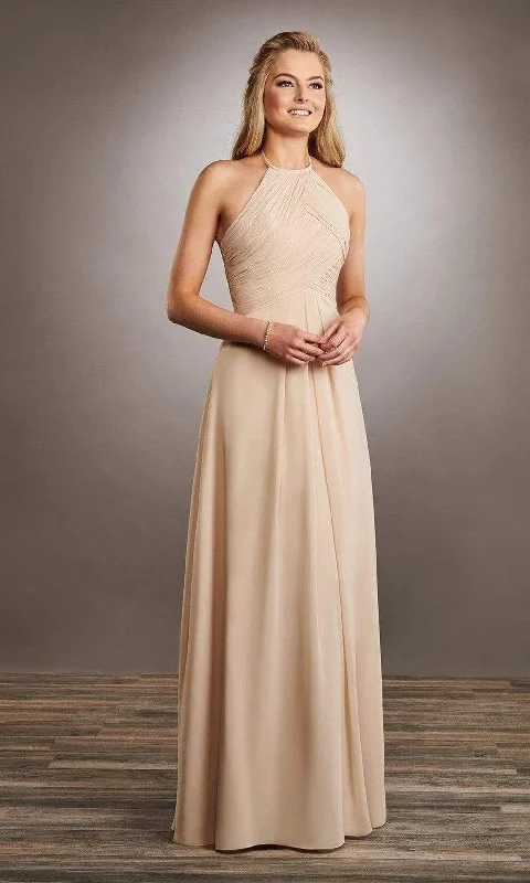 Mary's Bridal - MB7057SC Halter Neck Ruched Chiffon Long Dress Tunics Leisure comfortable Mary's Bridal - MB7057SC Halter Neck Ruched Chiffon Long Dress Tunics Leisure comfortable