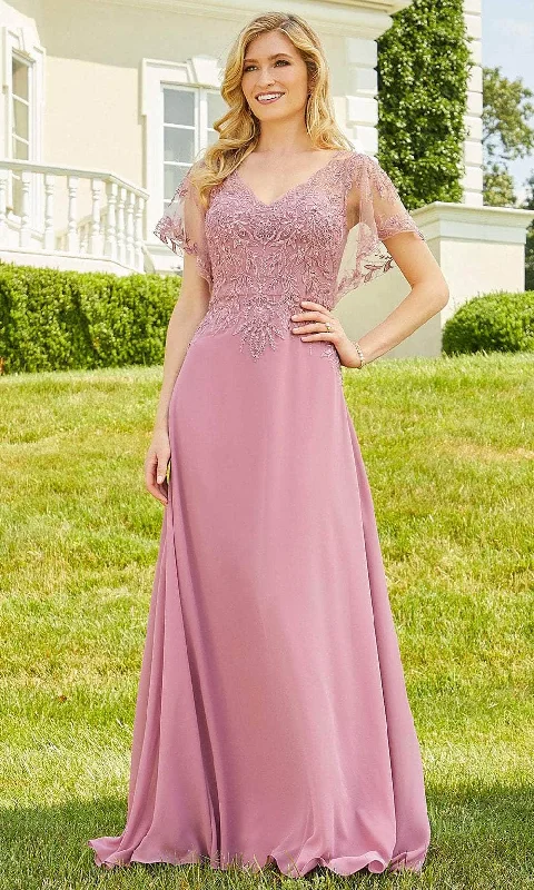 Mori Lee 72517 - Flutter Illusion Sleeve A-Line Long Dress Tunics Summer linen