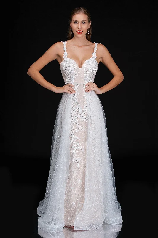 Nina Canacci Simple Lace Wedding Long Dress 3159 Tunics Trendy modern