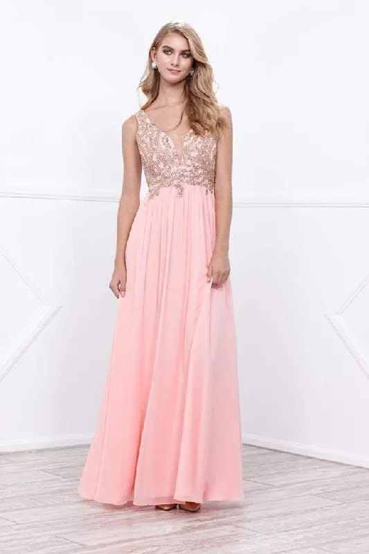 Nox Anabel Beaded V-Neck Illusion Long Dress in Bashful Pink 8343 sweetheart Neckline Romantic Nox Anabel Beaded V-Neck Illusion Long Dress in Bashful Pink 8343 sweetheart Neckline Romantic