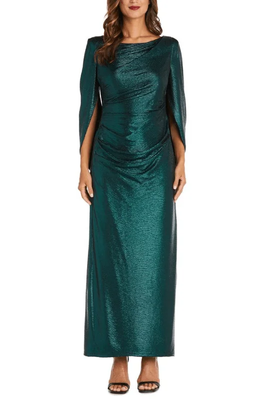 R&M Richards 7472 - Metallic Cape Gown Tunics Silk luxurious