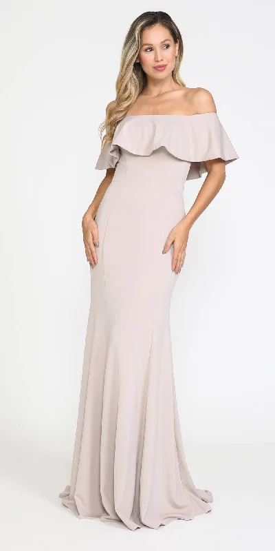 Poly USA 8146 Off-the-Shoulder Mermaid Long Dress Tunics Chinos classic