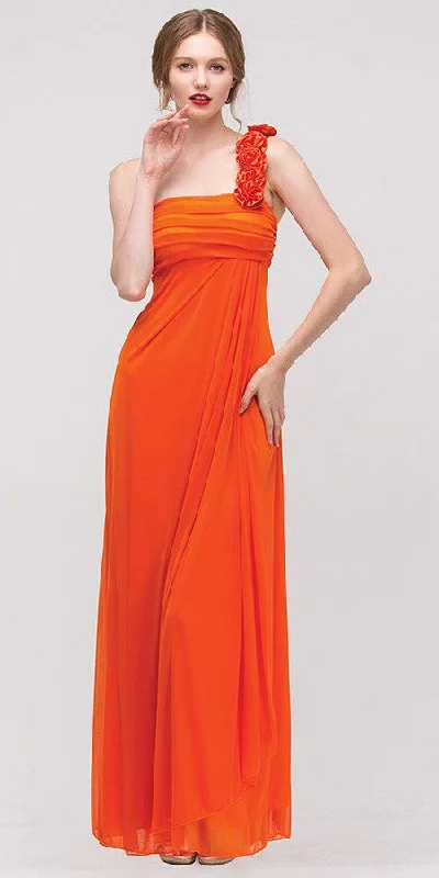 Eureka 1701 Rosette Strapped One Shoulder Long Dress Tunics Review highly