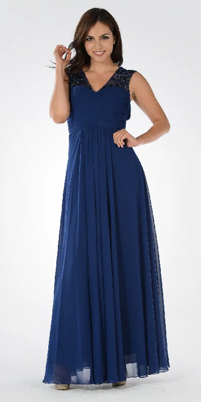 Poly USA 7874 V-Neck Embellished Pleated Bodice Empire Waist Dress Tunics Polka dots Poly USA 7874 V-Neck Embellished Pleated Bodice Empire Waist Dress Tunics Polka dots