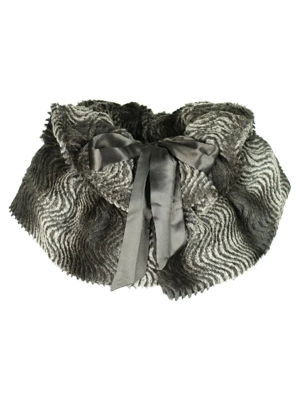 Brown Gradient Faux Cloche Fur Caplet Shawl Fashionable Wool Shawl Cape