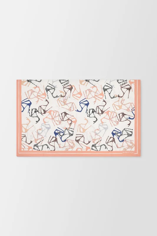 Jimmy Choo Pink Silk Shawl Comfortable Knitted Shawl Wrap