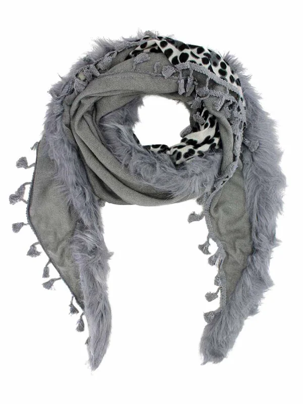Leopard Shawl Wrap With Faux Fur Trim Elegant Velvet Shawl Wrap