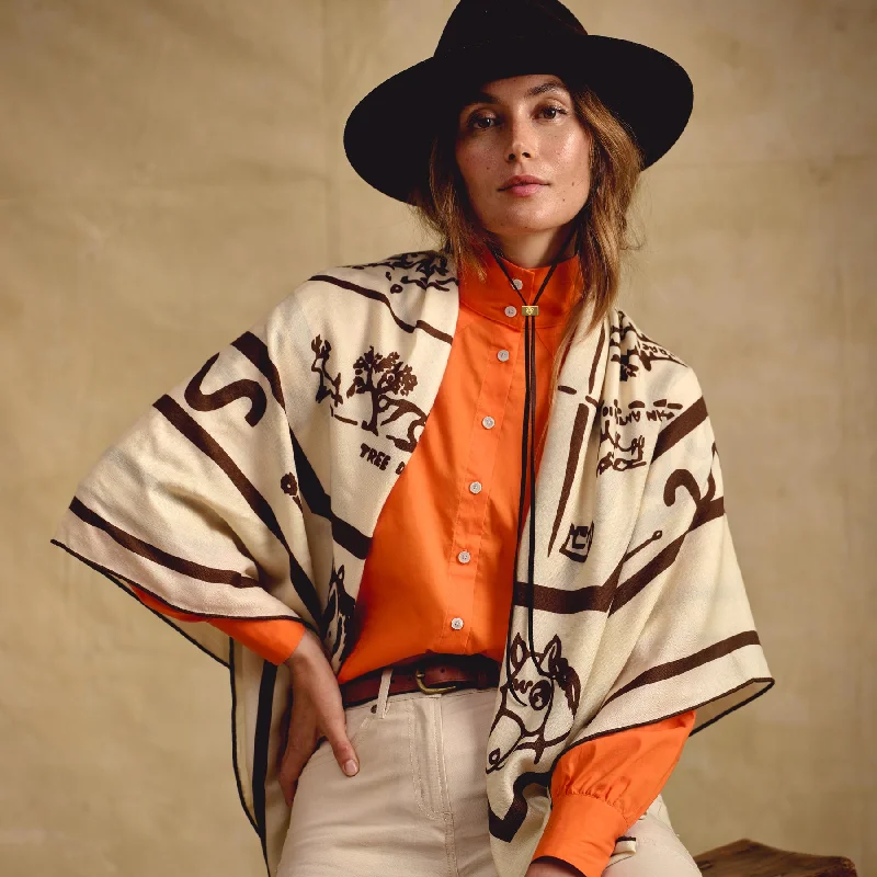 Helenita Loop Road Wool Silk Shawl Soft Cashmere Shawl Poncho