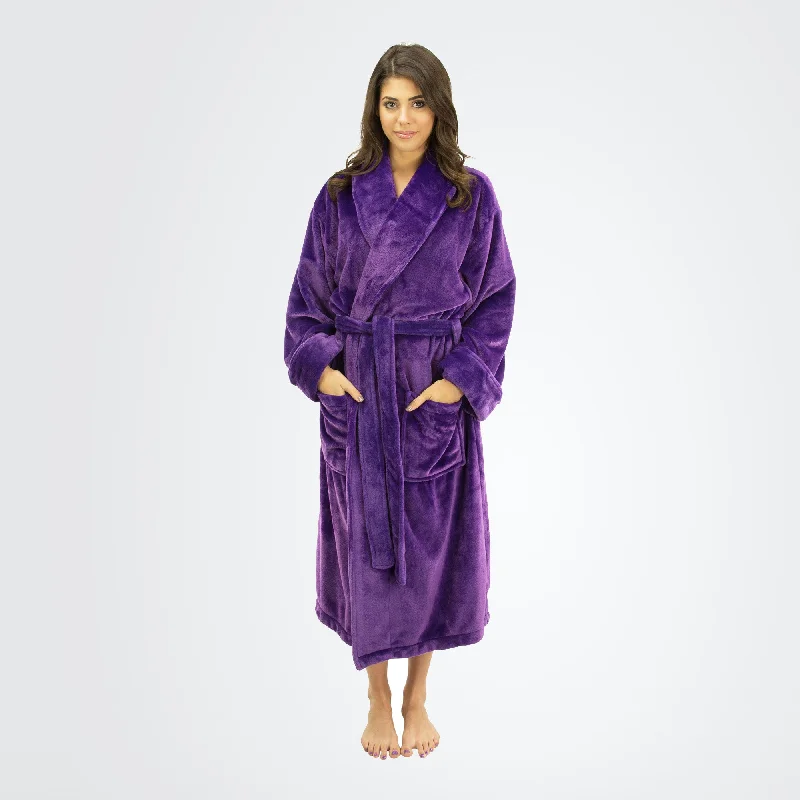 Women's Tahoe Shawl Collar Microfleece Bathrobe Warm Wool Shawl Cape