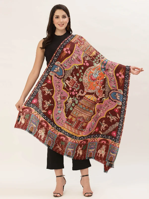 Pashtush Womens, Pure Wool, Printed Darbar Shawl, Woolmark Certified. Cozy Wool Shawl Poncho Pashtush Womens, Pure Wool, Printed Darbar Shawl, Woolmark Certified. Cozy Wool Shawl Poncho