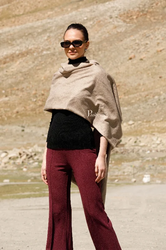 Pashtush Pure Pashmina Shawl, Hand Woven, Handmade Classic Wool Shawl Wrap