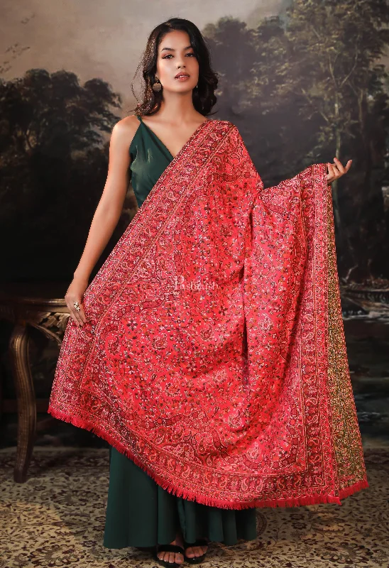 Pashtush women faux pashmina shawl, ethnic weave design, multi color Classic Wool Shawl Wrap