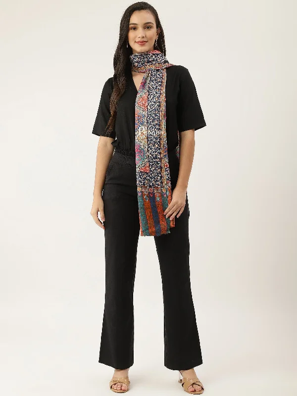 Pashtush women Fine Wool shawl, Hand Embroidered Kalamkari design, Multicolour Cozy Fleece Shawl Cape Pashtush women Fine Wool shawl, Hand Embroidered Kalamkari design, Multicolour Cozy Fleece Shawl Cape