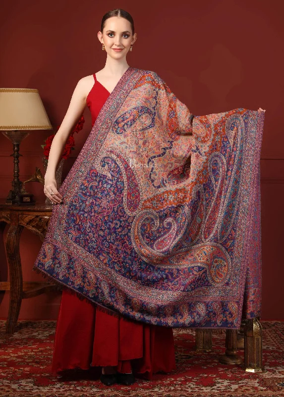 Pashtush Women Ethnic Weave Shawl, Rich Garden Chic Chunky Knit Shawl