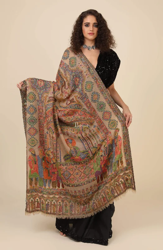 Pashtush Womens 100% Pure Wool Darbar Design Shawl, With Woolmark Certification Soft Cashmere Shawl Wrap Pashtush Womens 100% Pure Wool Darbar Design Shawl, With Woolmark Certification Soft Cashmere Shawl Wrap