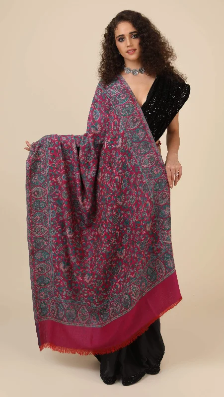 Pashtush Womens 100% Pure Wool Ethnic Weave Shawl, Soft And Warm, With Woolmark Certificate Maroon Stylish Cashmere Shawl Wrap Pashtush Womens 100% Pure Wool Ethnic Weave Shawl, Soft And Warm, With Woolmark Certificate Maroon Stylish Cashmere Shawl Wrap
