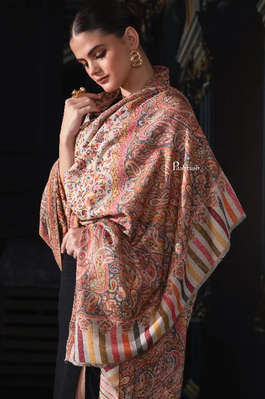 Pashtush Womens Extra Fine Wool Shawl, Ethnic Weave Design, Sahara Fashionable Oversized Shawl Pashtush Womens Extra Fine Wool Shawl, Ethnic Weave Design, Sahara Fashionable Oversized Shawl