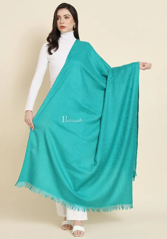 Pashtush Womens Extra Fine Wool Shawl, Solid Arabic Sea Green Elegant Velvet Shawl Wrap Pashtush Womens Extra Fine Wool Shawl, Solid Arabic Sea Green Elegant Velvet Shawl Wrap