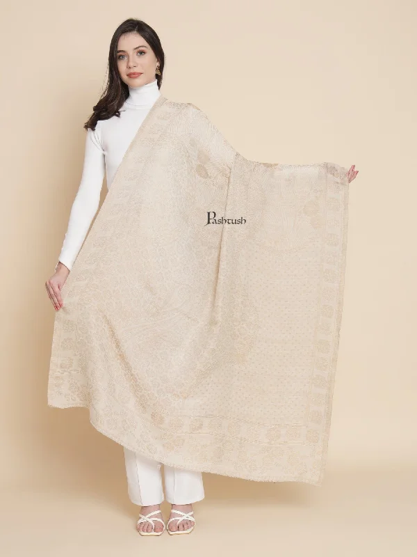 Pashtush Womens Extra Fine Wool Shawl, Twilight Reversible Design, Ivory Warm Cashmere Shawl Scarf Pashtush Womens Extra Fine Wool Shawl, Twilight Reversible Design, Ivory Warm Cashmere Shawl Scarf