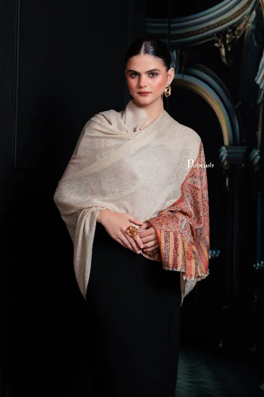 Pashtush Womens Extra Fine Wool Shawl, Woven Palla, Aztec Design, Beige Chic Knitted Shawl Wrap Pashtush Womens Extra Fine Wool Shawl, Woven Palla, Aztec Design, Beige Chic Knitted Shawl Wrap