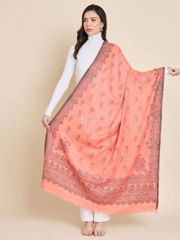 Pashtush Womens Faux Pashmina Shawl, Paisley Ethnic Woven Design, Peach Classic Plain Shawl Wrap Pashtush Womens Faux Pashmina Shawl, Paisley Ethnic Woven Design, Peach Classic Plain Shawl Wrap