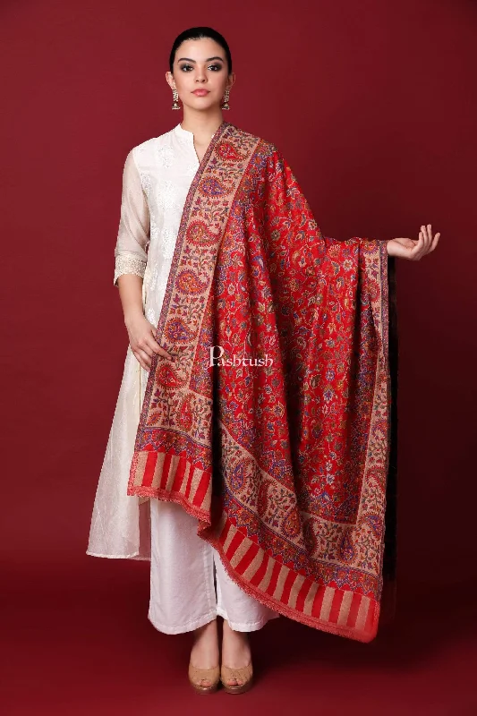Pashtush Womens Ethnic Shawl, Faux Pashmina, Soft And Warm, Red Soft Wool Shawl Wrap Pashtush Womens Ethnic Shawl, Faux Pashmina, Soft And Warm, Red Soft Wool Shawl Wrap