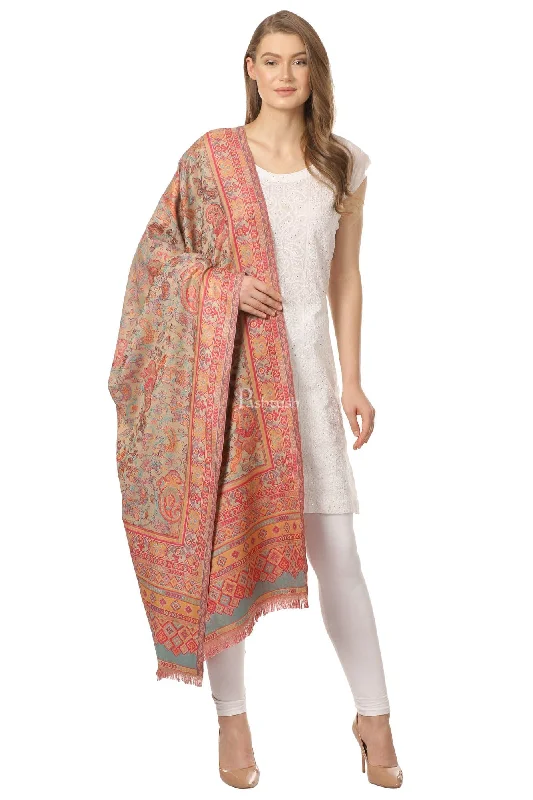 Pashtush Womens Ethnic Shawl, Faux Pashmina, Woven Jacquard Design With Woven Paisleys, Soft And Warm Faux Pashmina Fashionable Pashmina Shawl Pashtush Womens Ethnic Shawl, Faux Pashmina, Woven Jacquard Design With Woven Paisleys, Soft And Warm Faux Pashmina Fashionable Pashmina Shawl