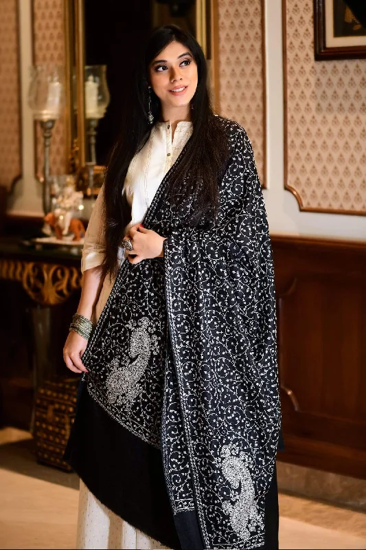 Pashtush Womens Shawl With Tone On Tone Embroidery, Soft And Warm, Light Weight Elegant Pashmina Shawl Cape Pashtush Womens Shawl With Tone On Tone Embroidery, Soft And Warm, Light Weight Elegant Pashmina Shawl Cape