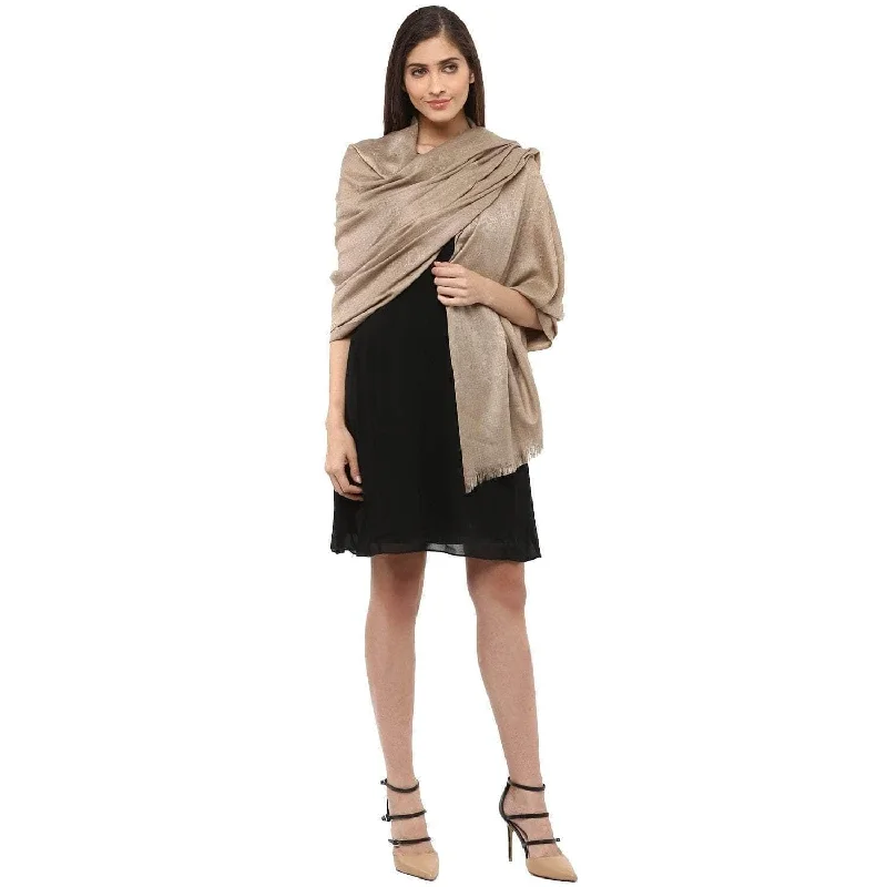 Pashtush Womens Shawl, Fine Wool, Paisley Jacquard Weave, Thar Casual Cotton Shawl