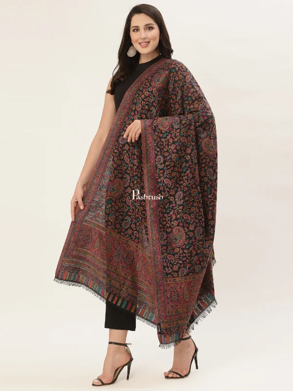 Pashtush Womens Woollen Ethnic Design Shawl, Soft And Warm, Light Weight, Multicolour Fashionable Embroidered Shawl Pashtush Womens Woollen Ethnic Design Shawl, Soft And Warm, Light Weight, Multicolour Fashionable Embroidered Shawl