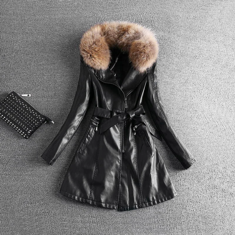 2016 new winter in the long thick leather coat size female clip cotton windbreaker big fur coat fur collar Pu Nylon Polyester Spandex 2016 new winter in the long thick leather coat size female clip cotton windbreaker big fur coat fur collar Pu Nylon Polyester Spandex