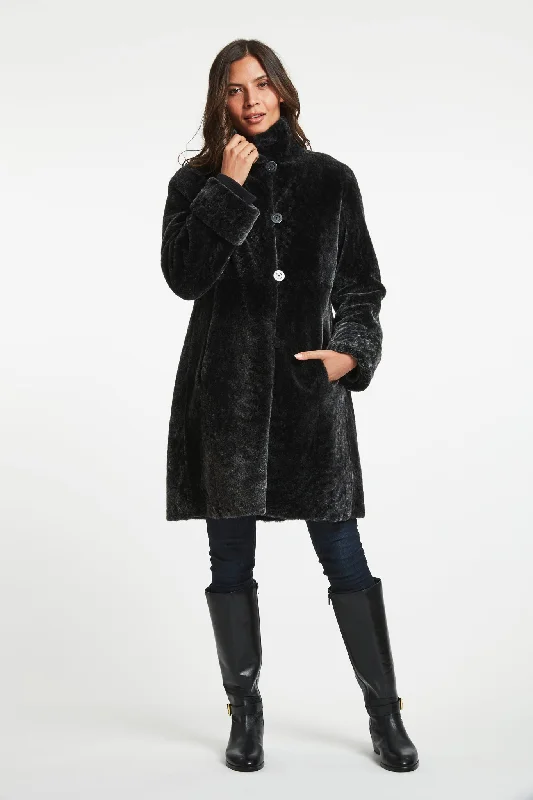 #7192 Reversible Shearling Coat Fleece Down Feather
